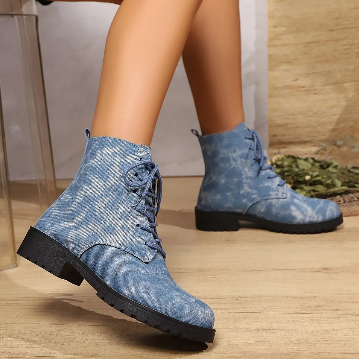 Bottes Sophie pour femme avec imprimé snack et bout rond