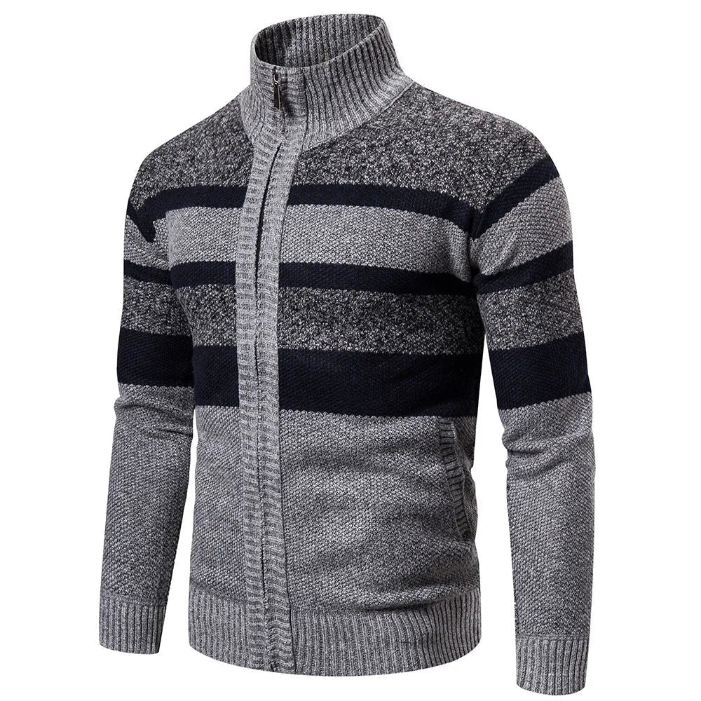 Niek Winter Cardigan - Striped & Slimfit