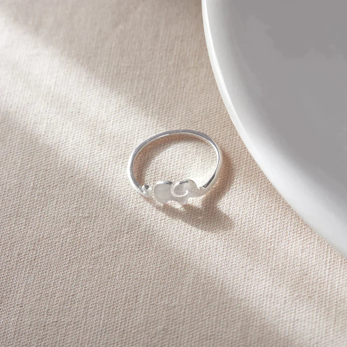 Bague en argent en forme d'éléphant - Mignonne et réglable en taille