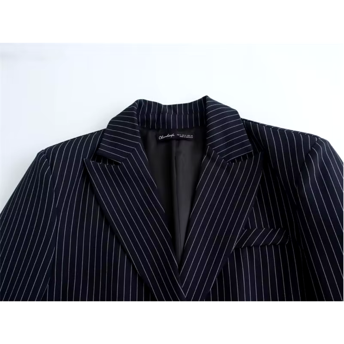 Blazer à double bouton et rayures pour femmes