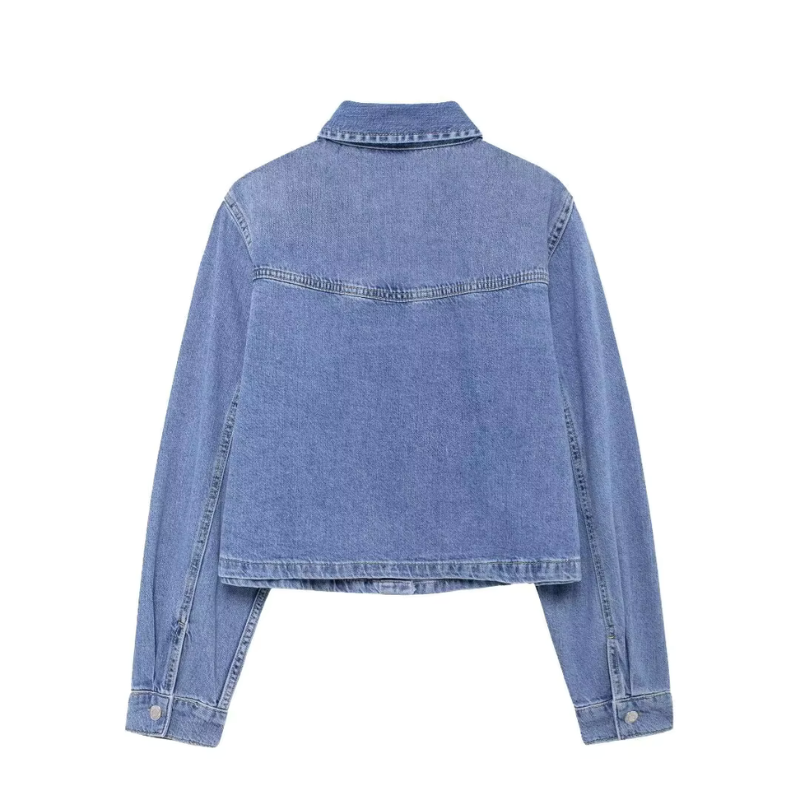 Ensemble en denim urbain décontracté bleu clair pour femmes