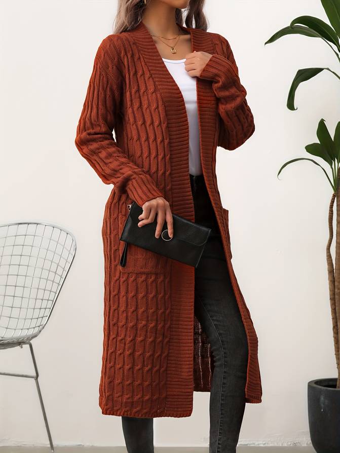 Jade - Cardigan long brun