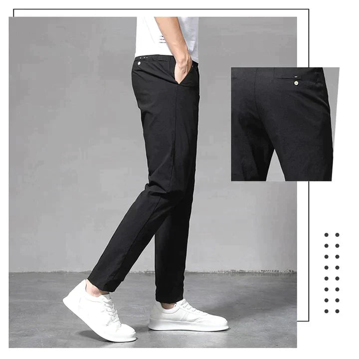 Laurent - Pantalon Stretch Élégant avec Finitions Luxueuses