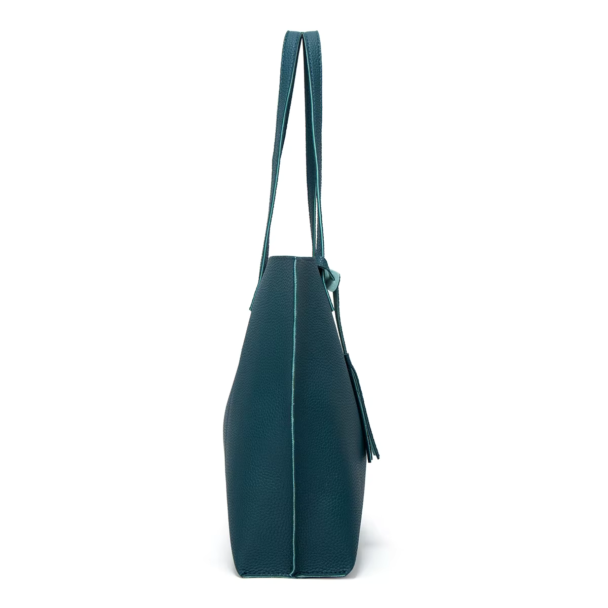 Sac à main bleu lagune avec portefeuille assorti