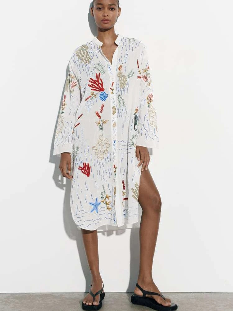 SoSoof - Robe tropicale blanche