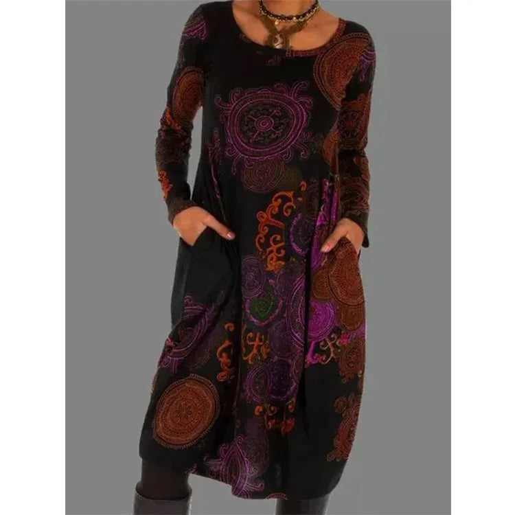 Aura - Robe imprimée vintage raffinée