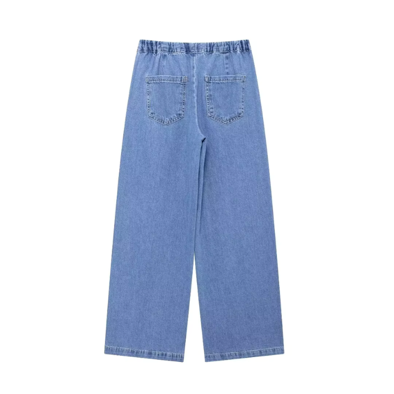 Ensemble en denim urbain décontracté bleu clair pour femmes