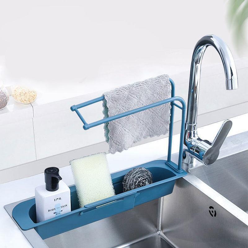 Étagère de rangement pour lavabo réglable