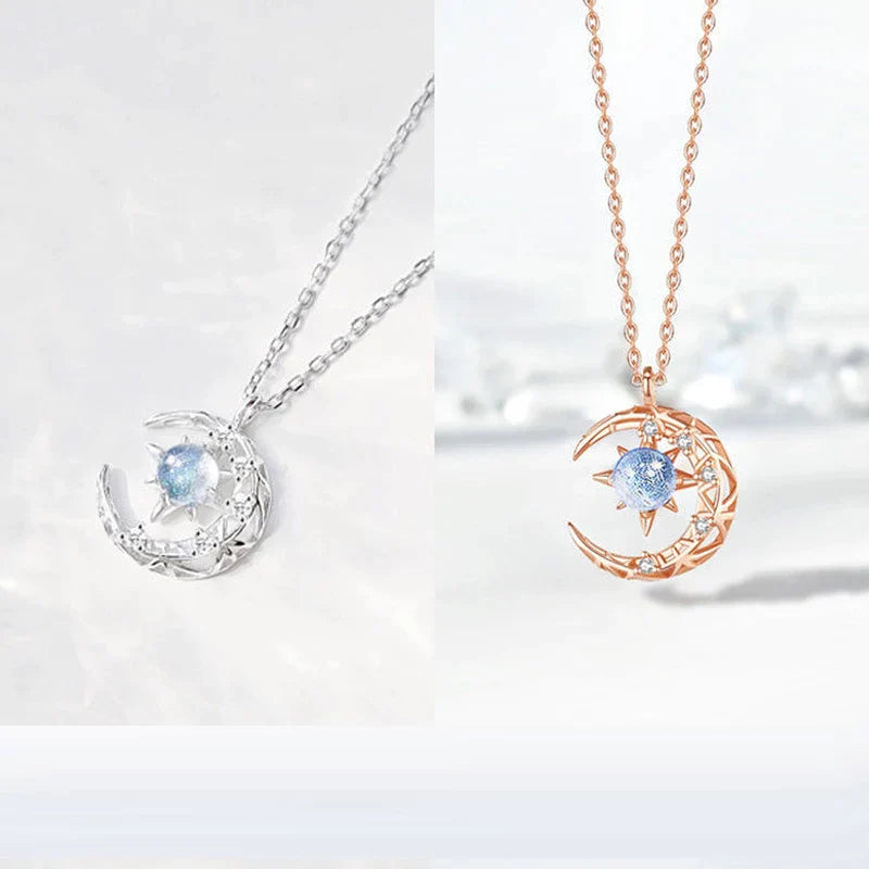 Lotte - Collier avec pendentif croissant de lune et étoile