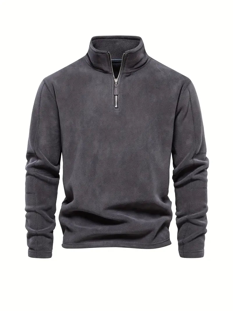 Victor - Pull en velours côtelé demi-zip pour homme