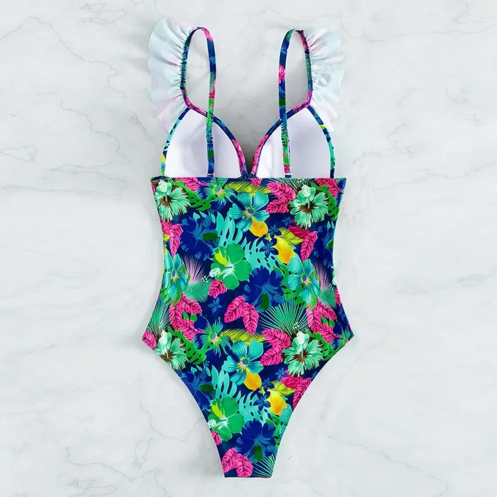 LolaBeach - Maillot de bain à volants et fleurs