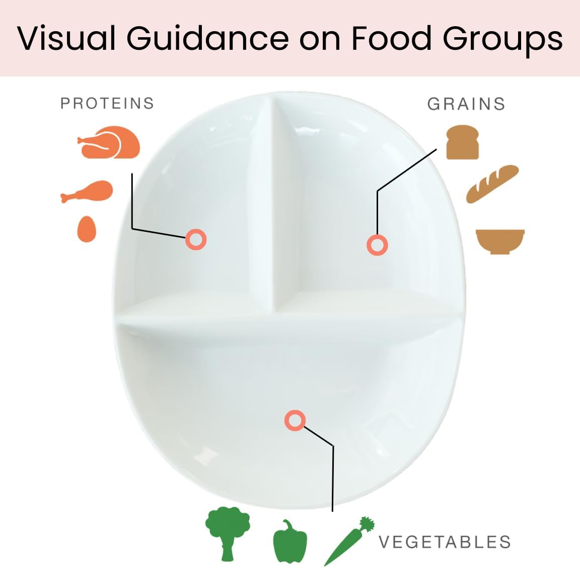 Assiette de Contrôle des Portions pour Régime Diabétique & Bariatrique - Porcelaine