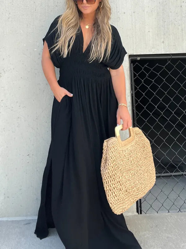 Maxi - Robe longue à col en V chic