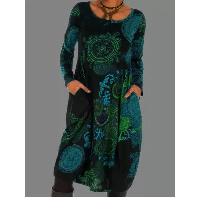 Aura - Robe imprimée vintage raffinée