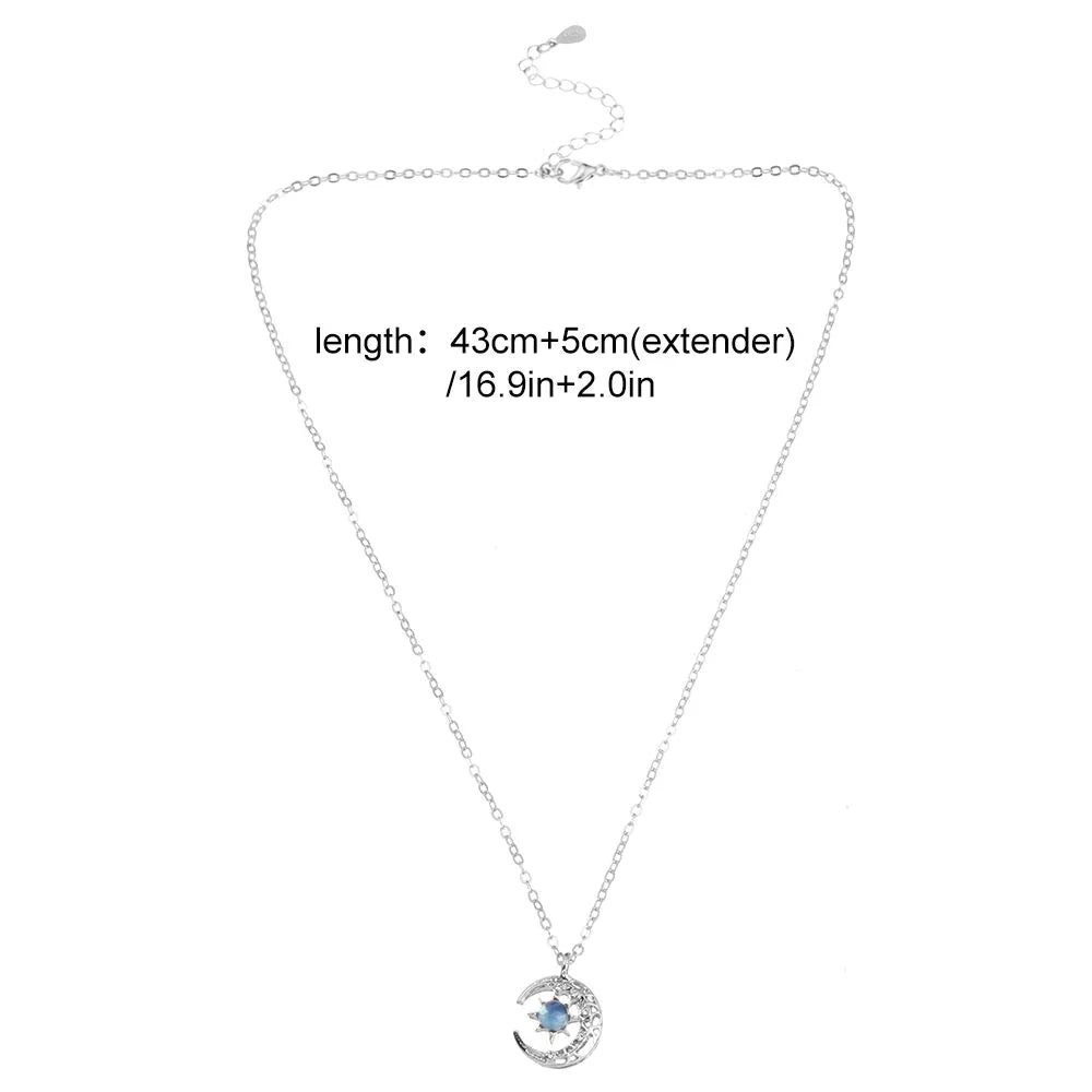 Lotte - Collier avec pendentif croissant de lune et étoile