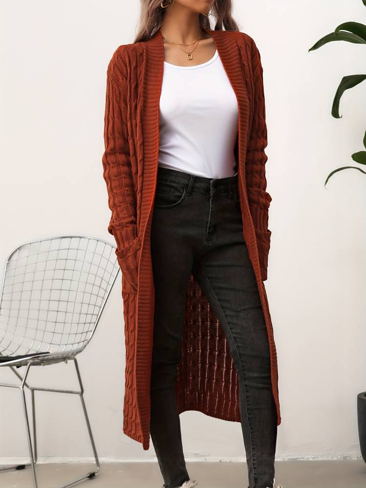 Jade - Cardigan long brun