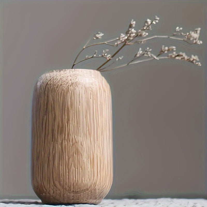 GeoWood - Ensemble de Vases en Bois Géométriques - Décoration Moderne et Intemporelle