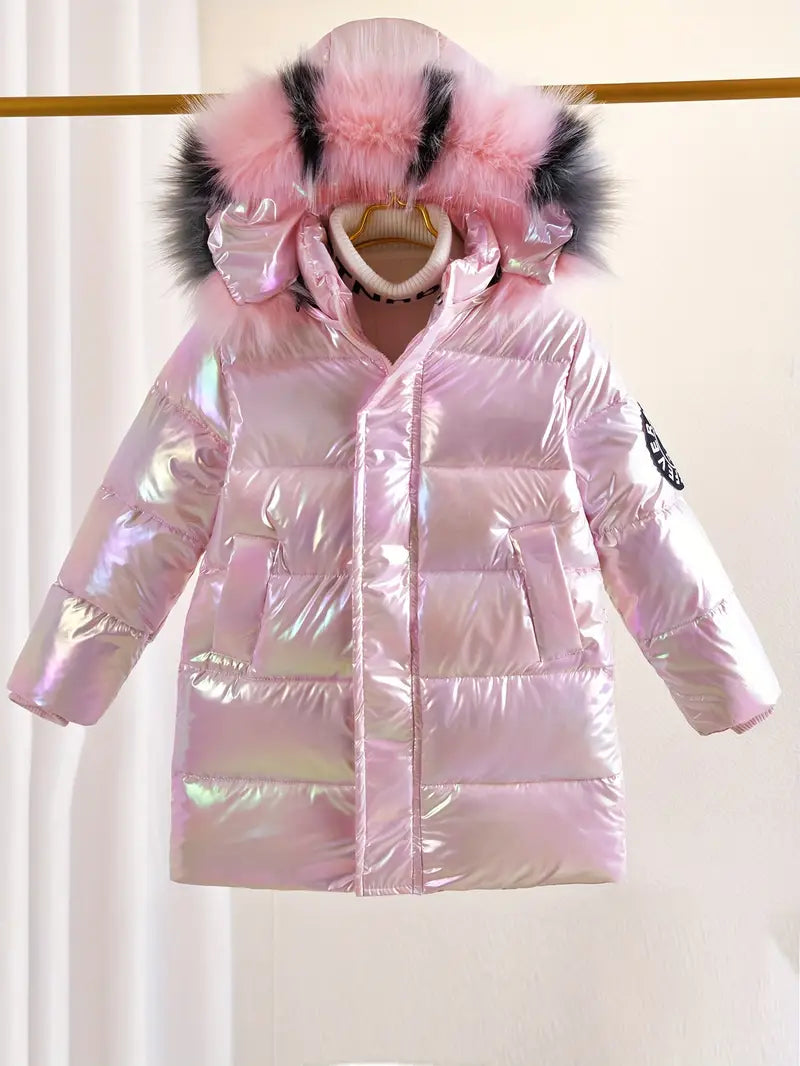 Tessa - Manteau d'hiver avec col en fausse fourrure pour filles
