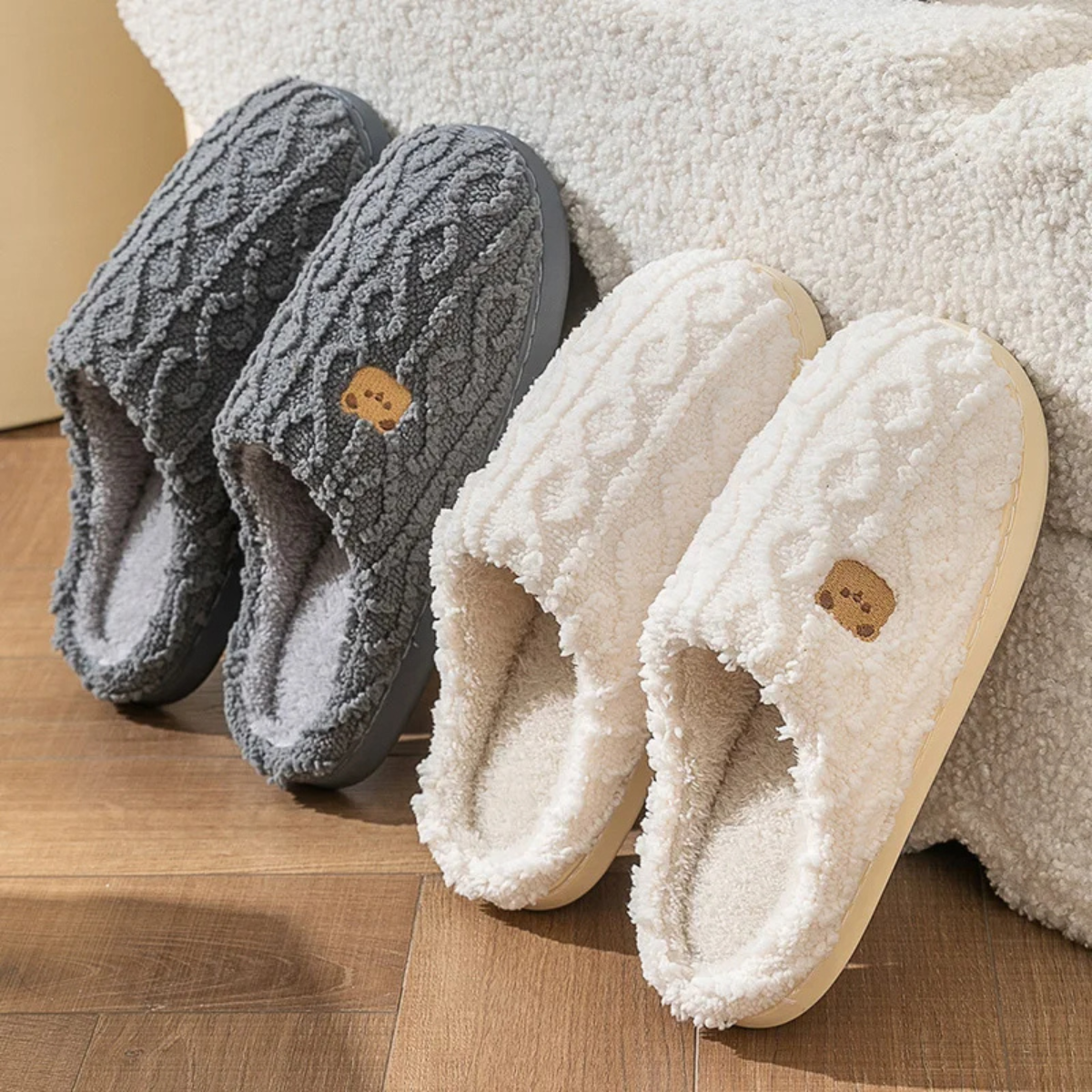 Iris - Chaussons Rayés pour Femme à Semelle Souple