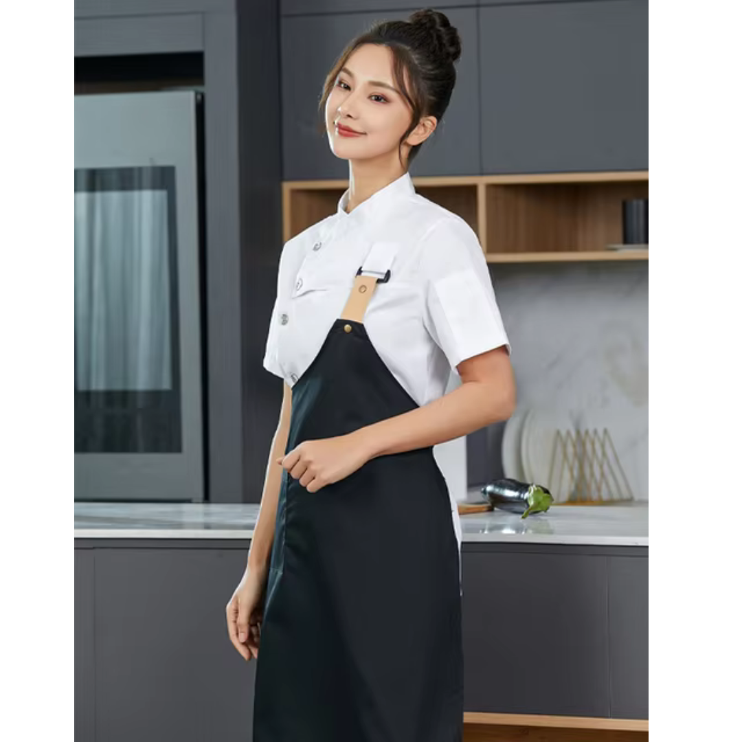 Julia - Uniform de Cuisine Unisexe avec Fermeture à Boutons - Vêtement de Travail