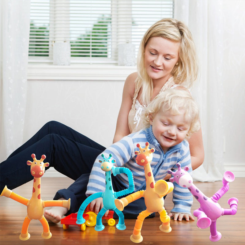 Jouet Girafe Flexible avec Ventouse – StretchyGiraffe pour Jouer sur Toutes les Surfaces