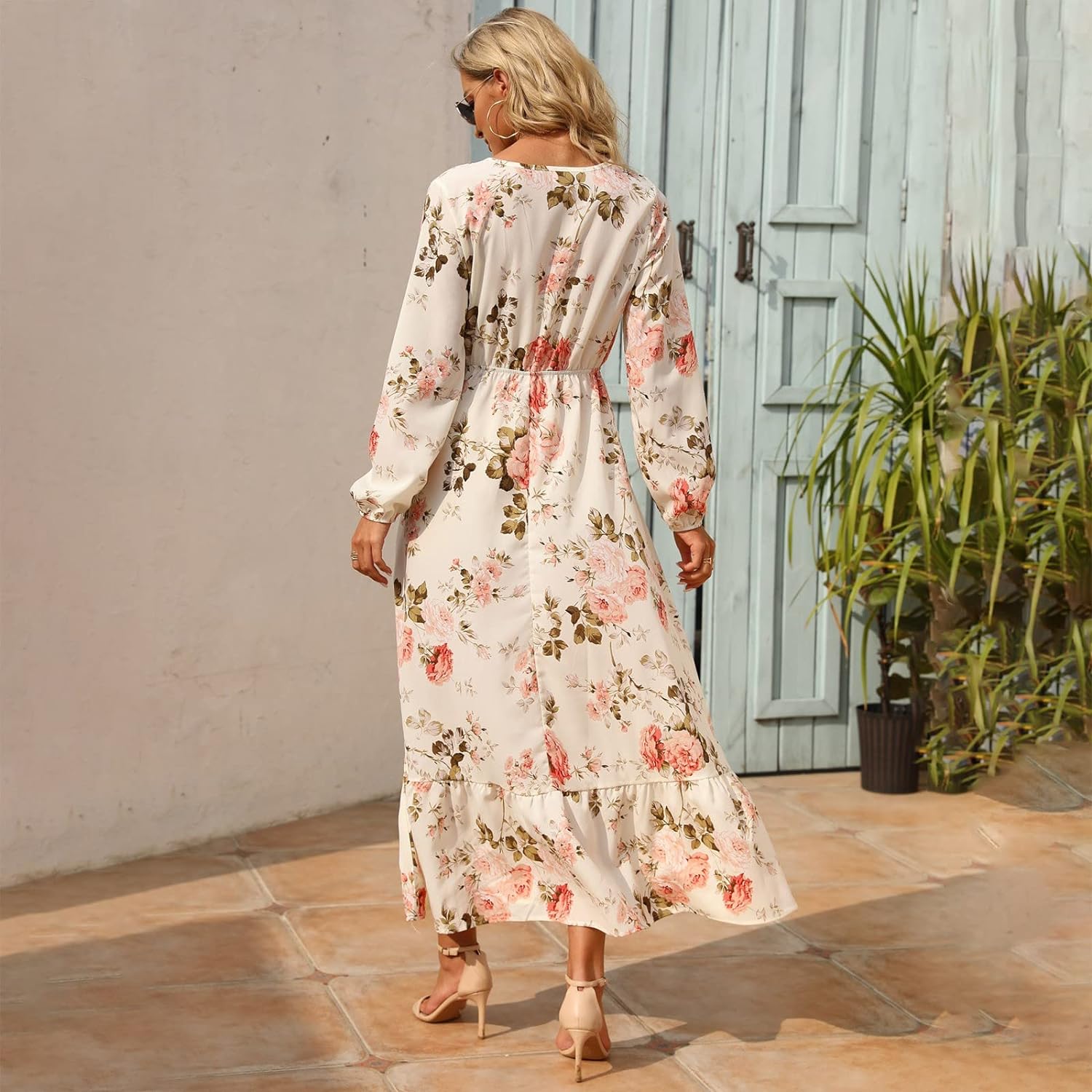 Lani - Robe maxi blanche à imprimé fleuri