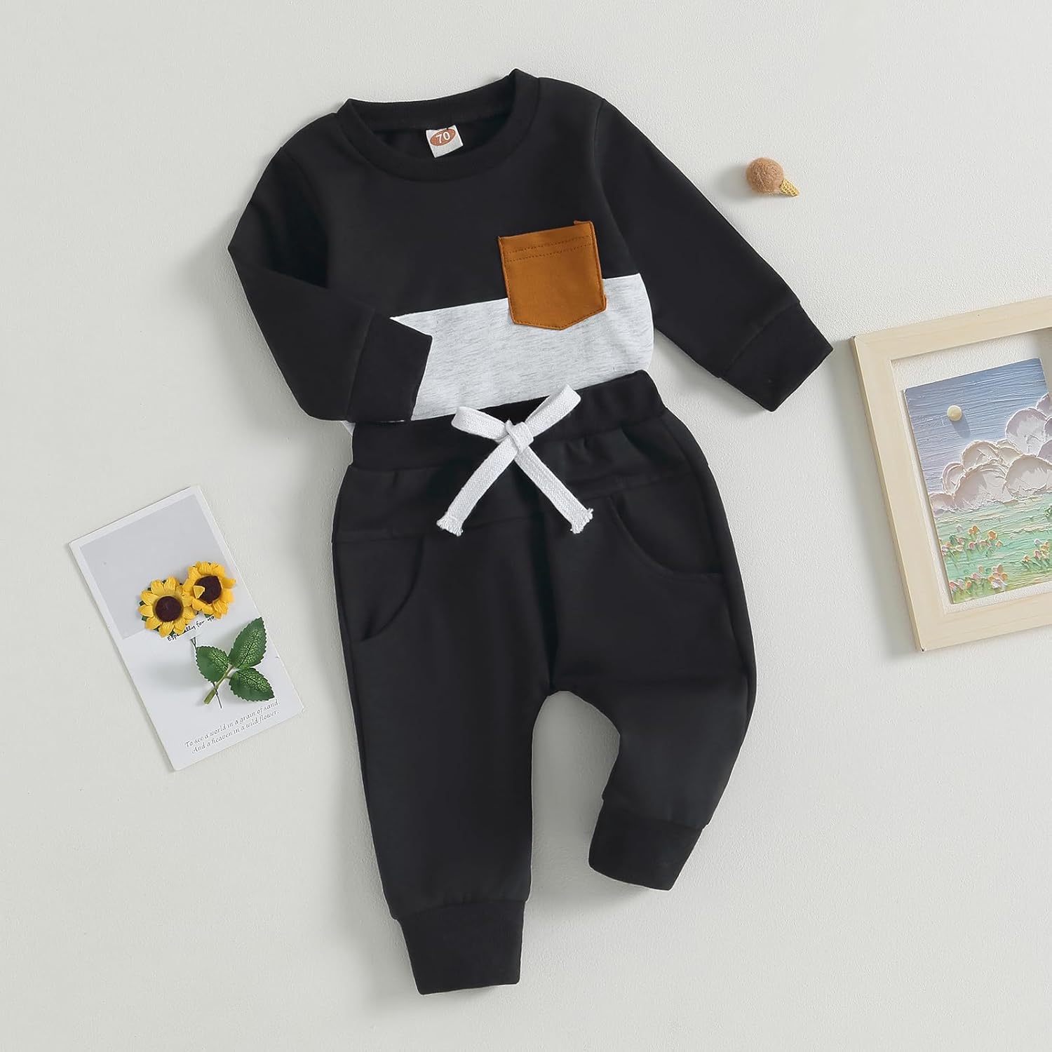 Ensemble d'Hiver Baby Jogger - Sweatshirt Contrasté et Pantalon pour le Confort par Temps Froid