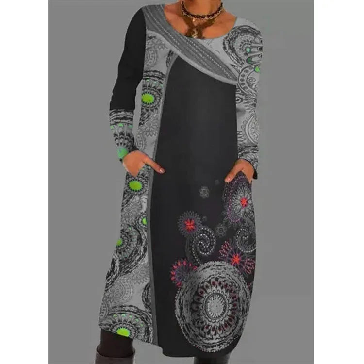 Aura - Robe imprimée vintage raffinée