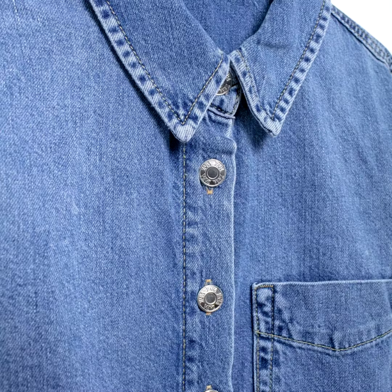 Ensemble en denim urbain décontracté bleu clair pour femmes