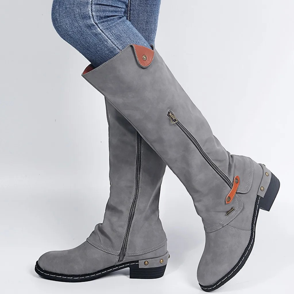 Luna - Bottes hautes légères avec bouton en métal