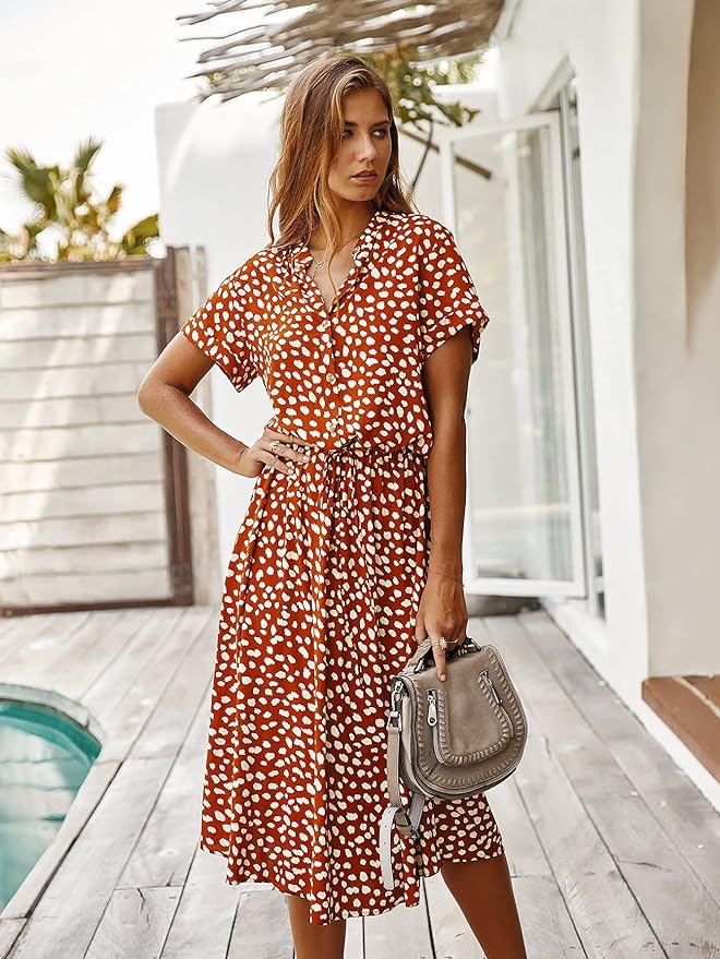 Sterre - Robe midi fluide et élégante