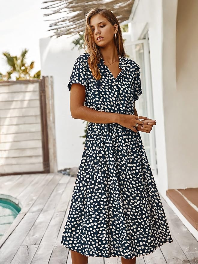 Sterre - Robe midi fluide et élégante