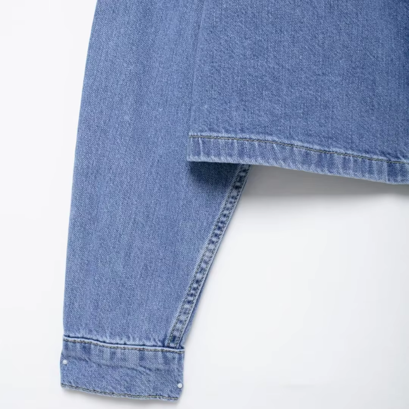 Ensemble en denim urbain décontracté bleu clair pour femmes