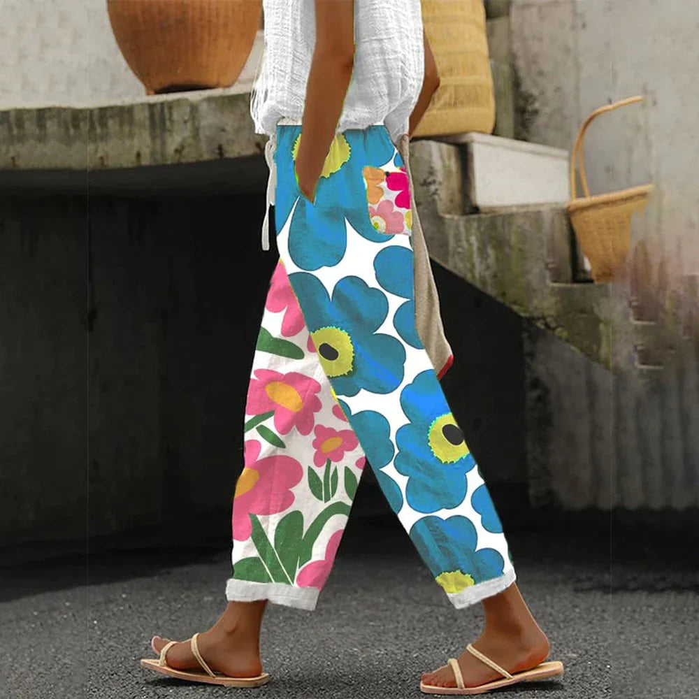 BelleRue - Pantalon à l'imprimé floral frais