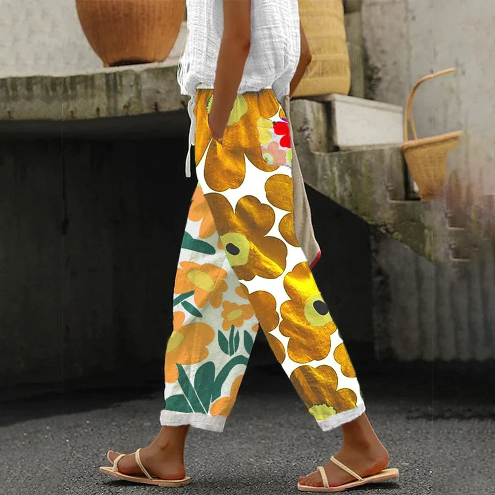 BelleRue - Pantalon à l'imprimé floral frais