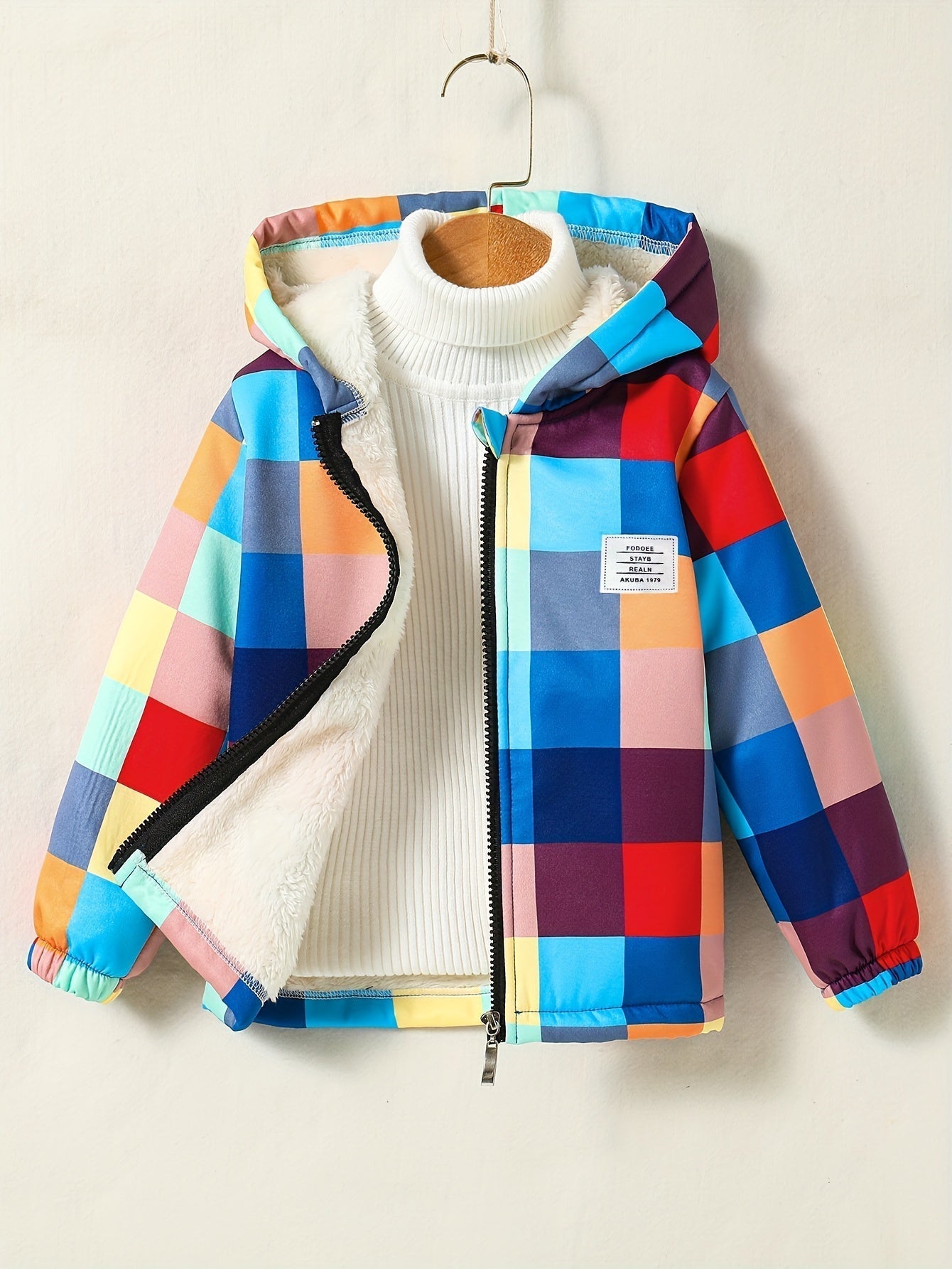 Mila - Veste imprimée à capuche et doublure en polaire pour filles