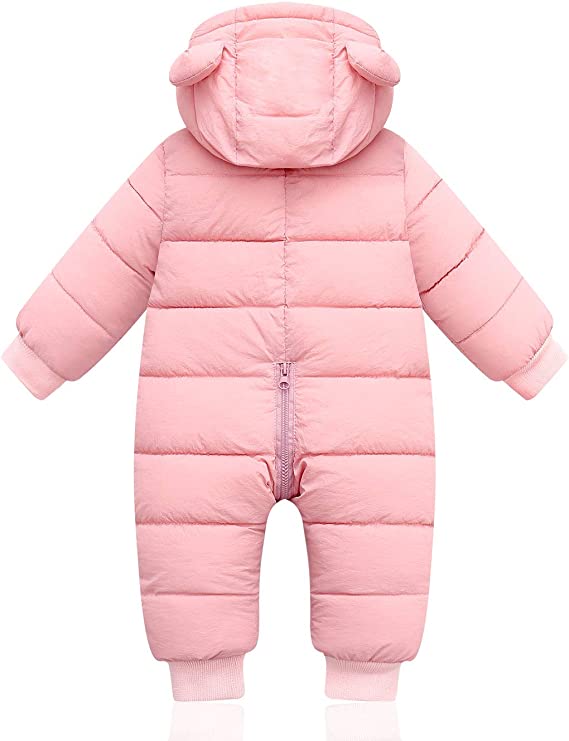 Petite Combinaison d'Hiver pour Bébé avec Oreilles d'Ours Adorables - Combinaison Chaude pour les Mois d'Hiver
