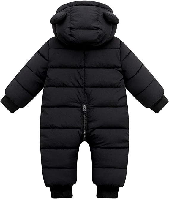 Petite Combinaison d'Hiver pour Bébé avec Oreilles d'Ours Adorables - Combinaison Chaude pour les Mois d'Hiver