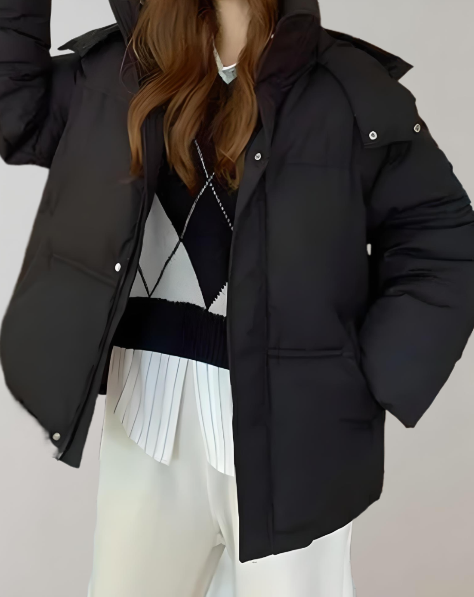 Mila - Veste d'hiver gonflante, thermiquement isolante avec poches et capuche
