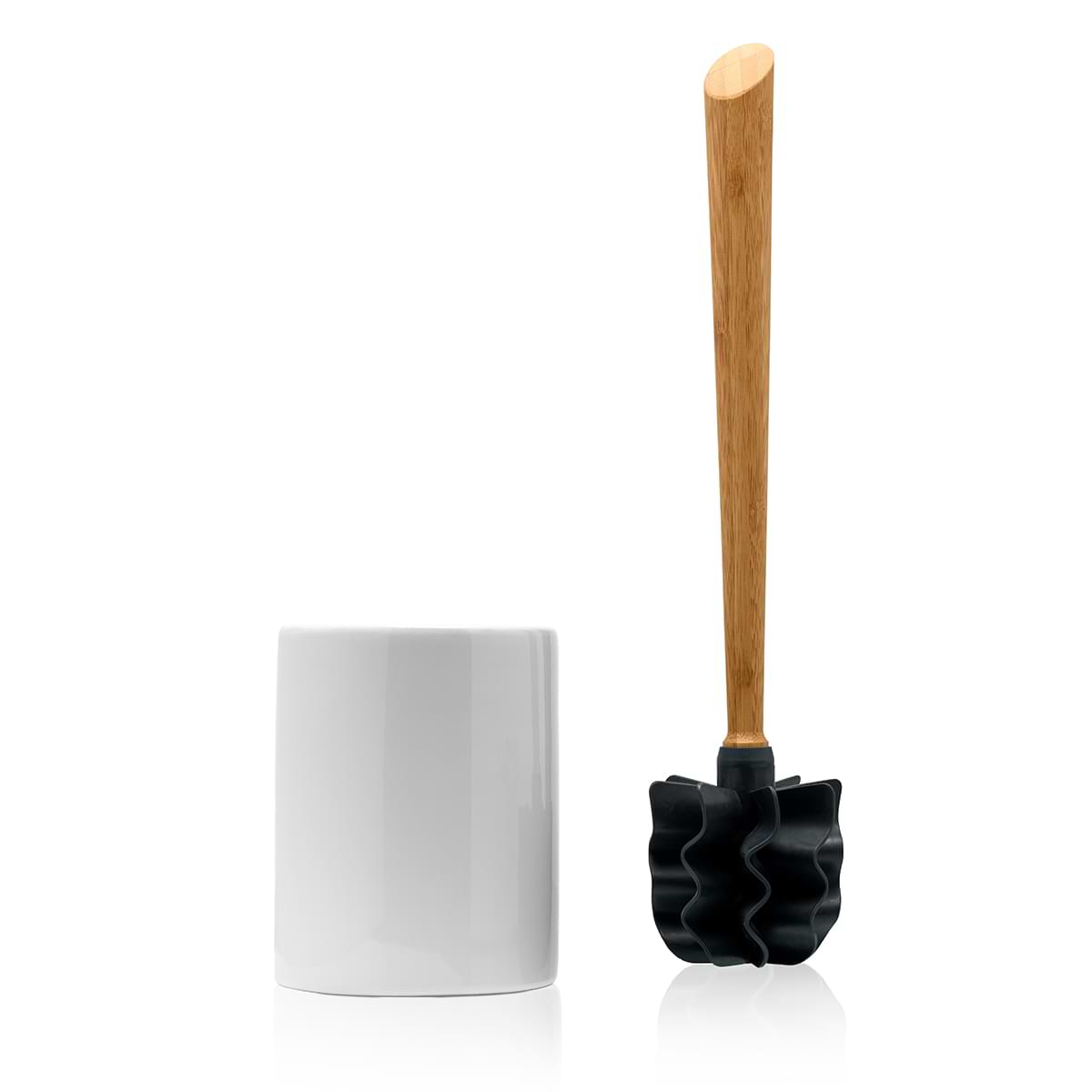 Set de Brosse de Toilette - Céramique Blanche, Élégant et Fonctionnel