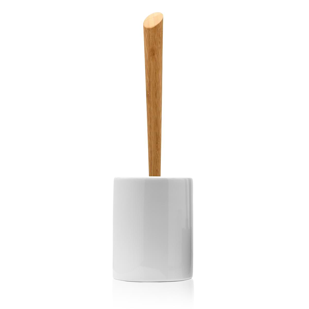 Set de Brosse de Toilette - Céramique Blanche, Élégant et Fonctionnel