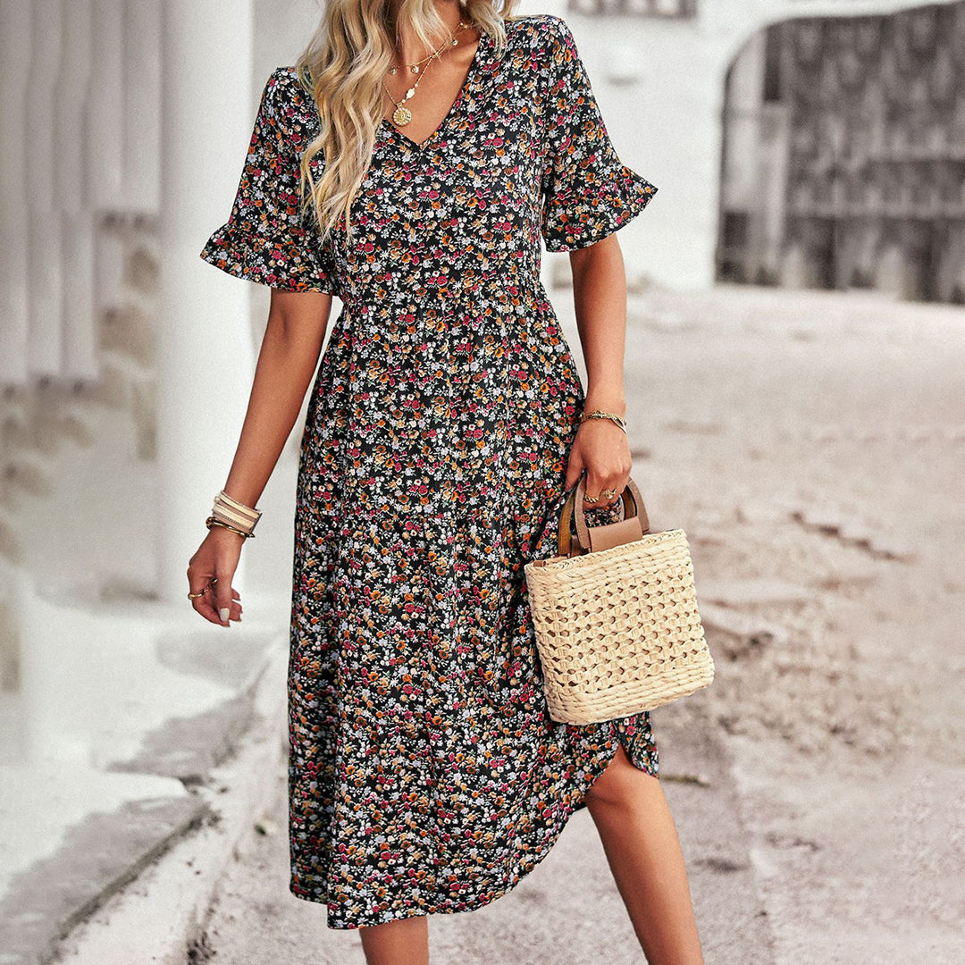 Amely - Robe fleurie romantique et féminine