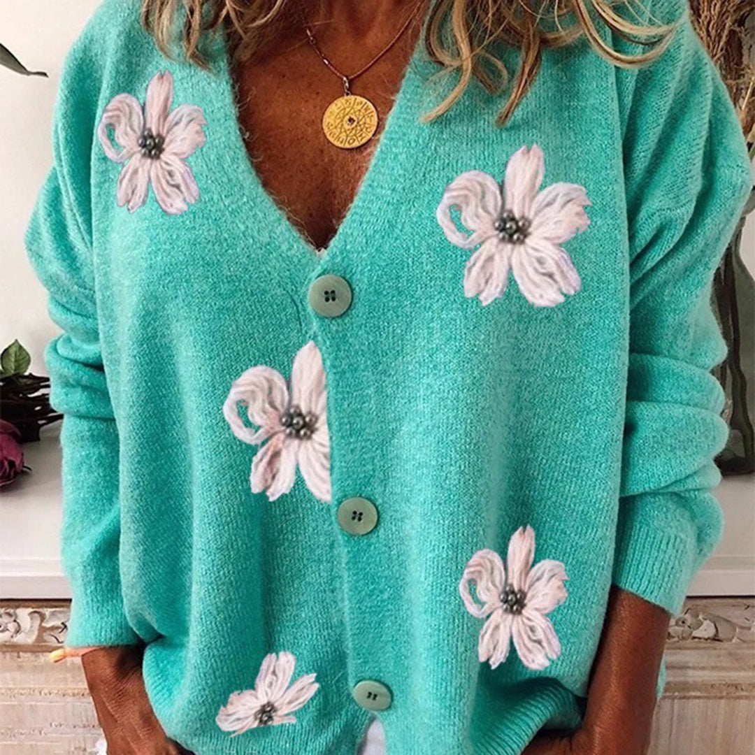 MiSun - Cardigan fleuri avec encolure en V