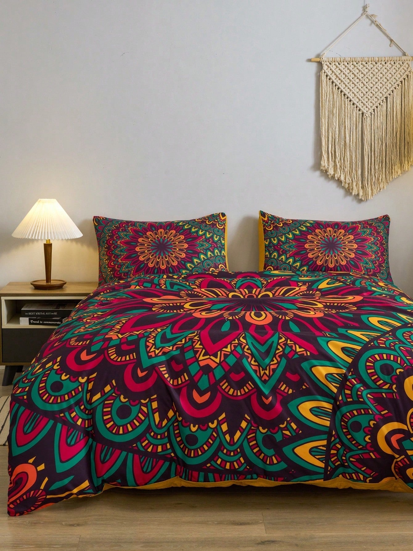 Ensemble de Housse de Couette Mandala Bohème - Design Artistique Unique pour une Rénovation de Chambre à Coucher