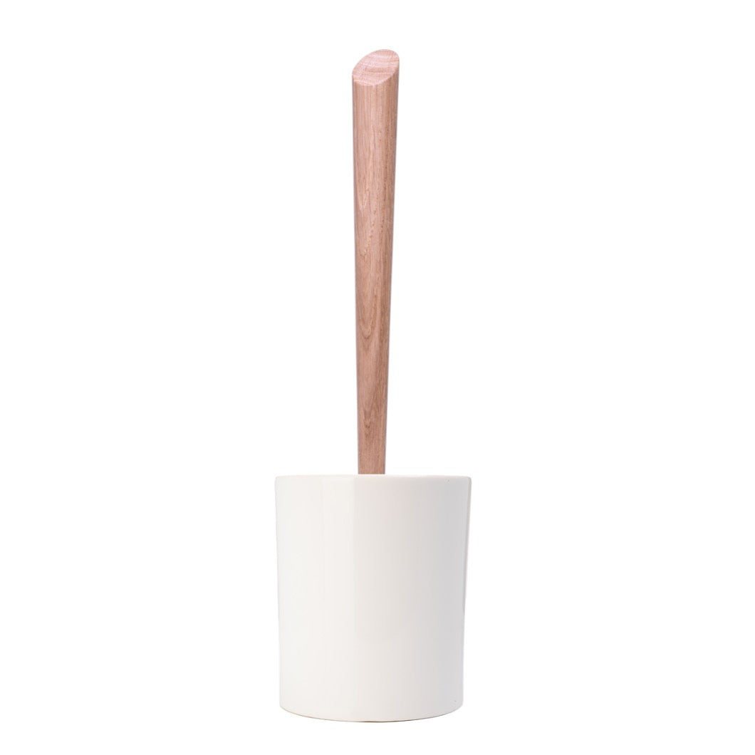 Set de Brosse de Toilette - Céramique Blanche, Élégant et Fonctionnel