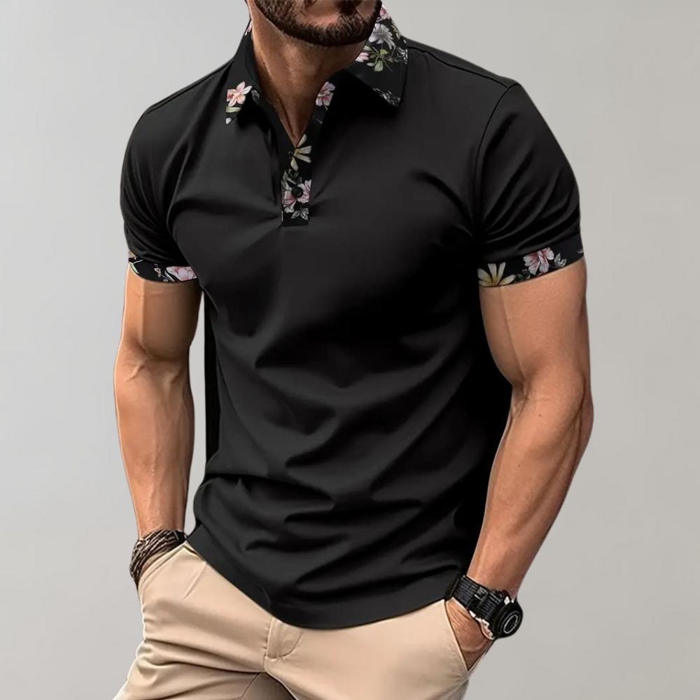 Sven - Polo pour Homme avec Motif Fleuri