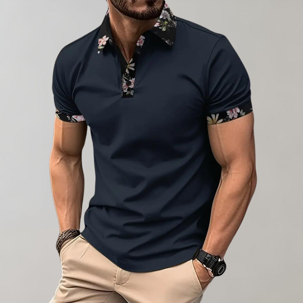 Sven - Polo pour Homme avec Motif Fleuri