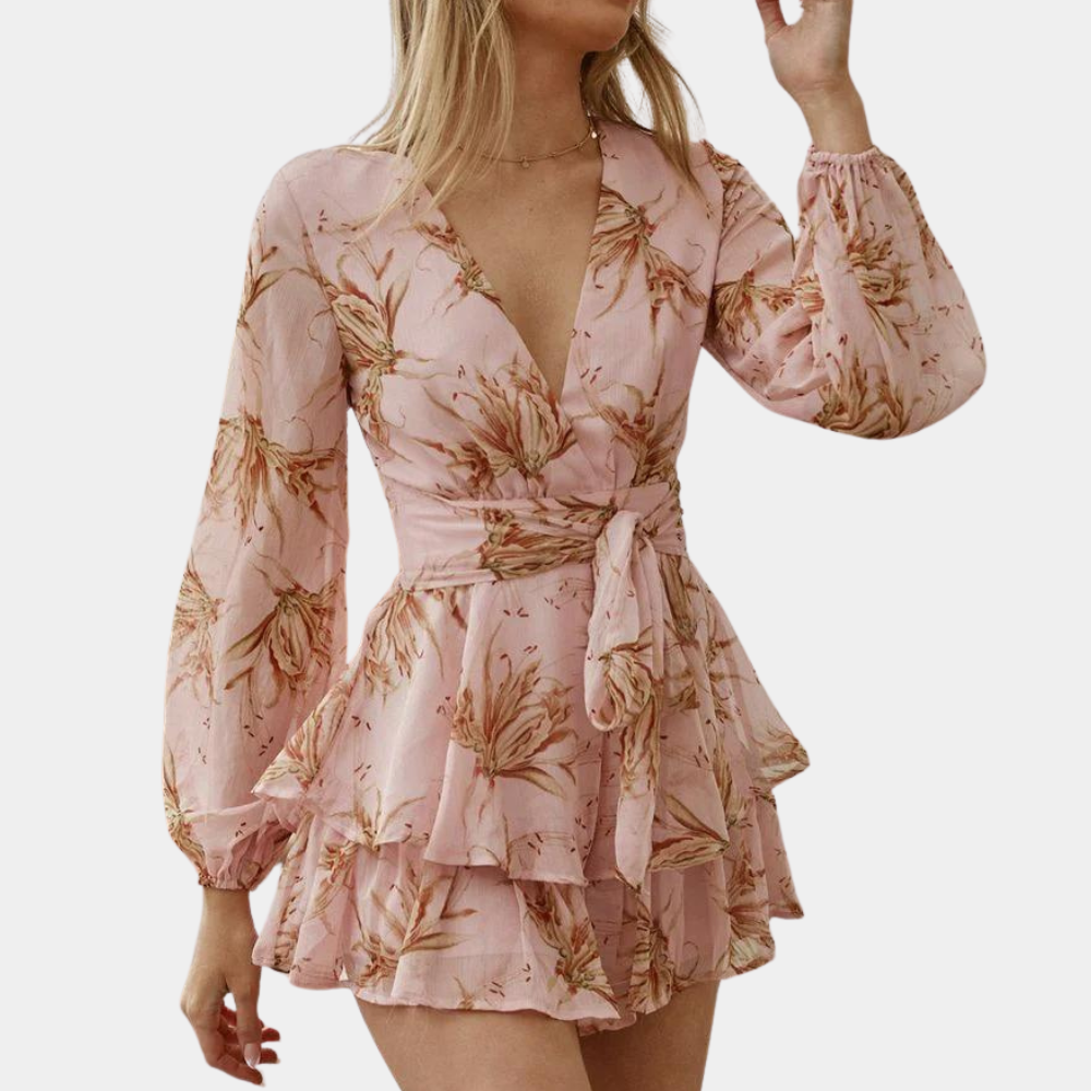 MonLu - Robe mini d'été à imprimé floral