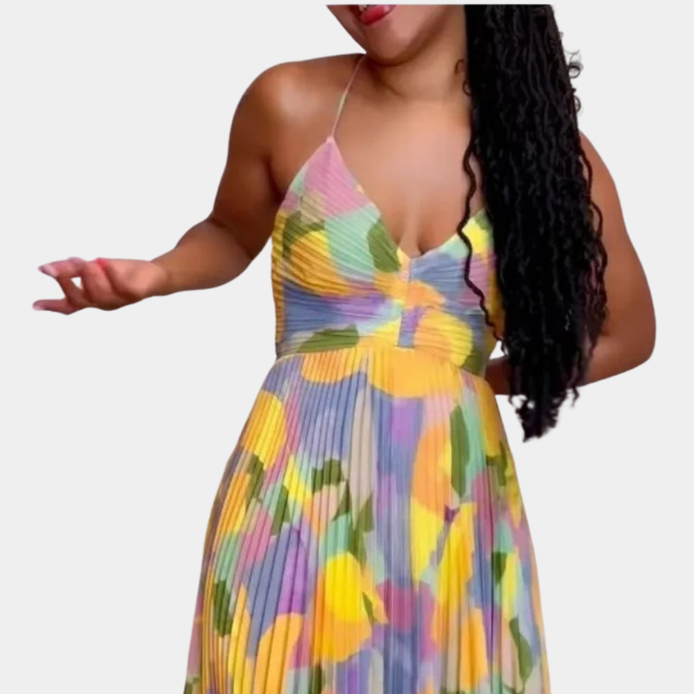 Ayana - Robe plissée colorée et tendance