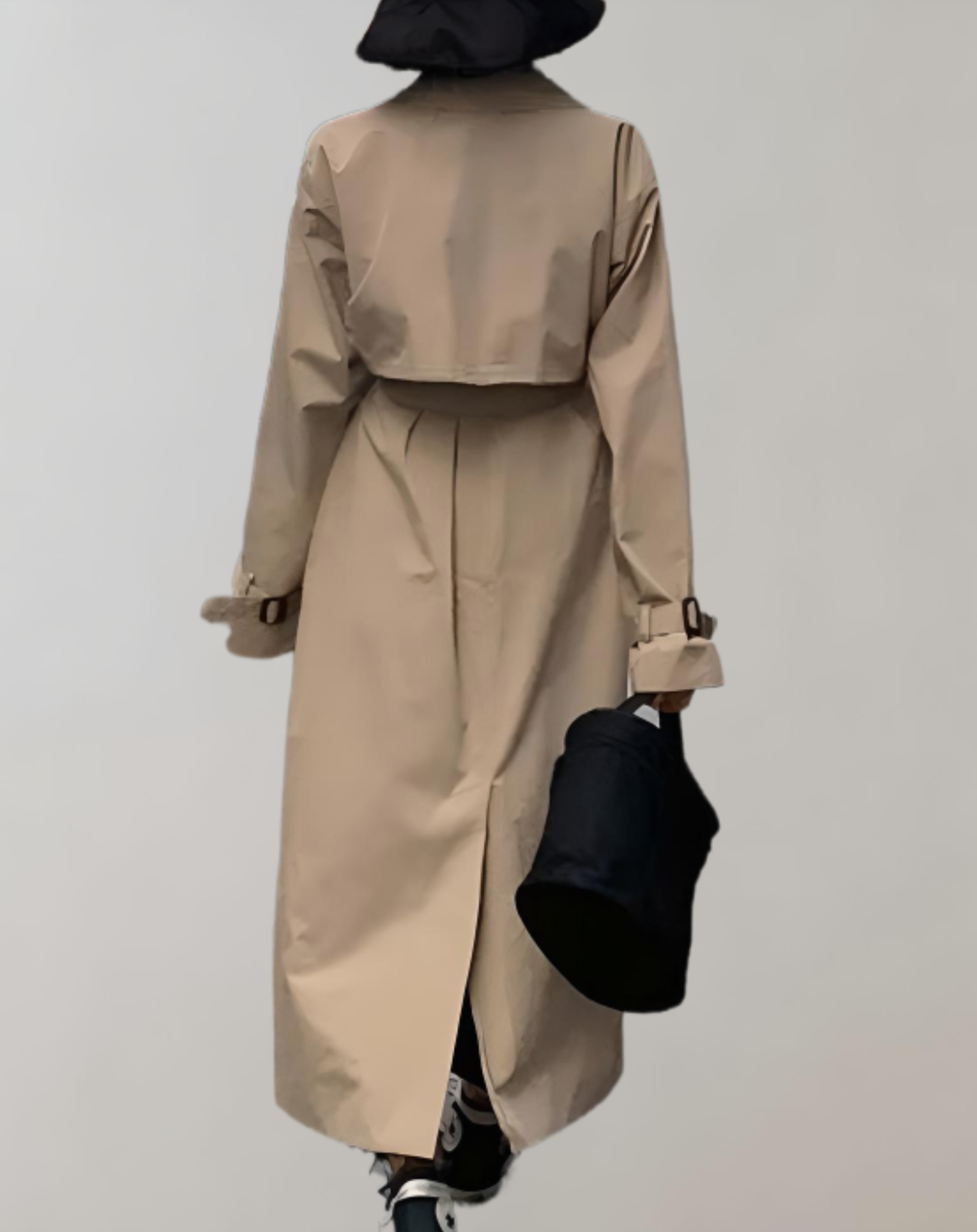 Olivia - Trench long d'automne avec ceinture à la taille et boutons